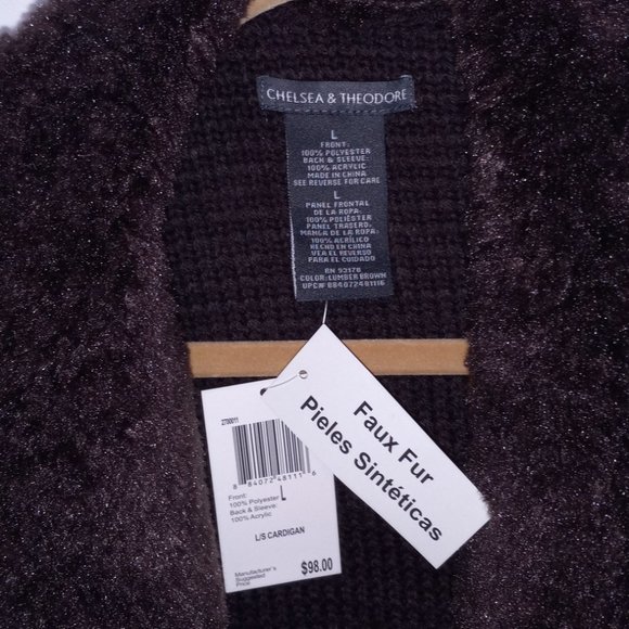 Chelsea & Theodore Faux Fur Cardigan - Picture 4 of 6